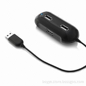 4-port USB 2.0 Hub with 480Mbps High-speed Transfer Rate and 500mA Current Consumption
